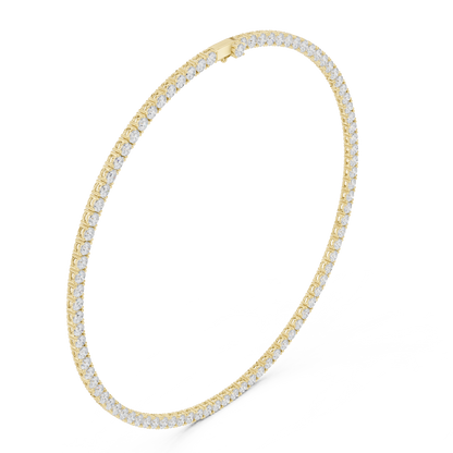 27 Carat Solid Gold Classic Round Diamond Tennis Choker Eternity Necklace