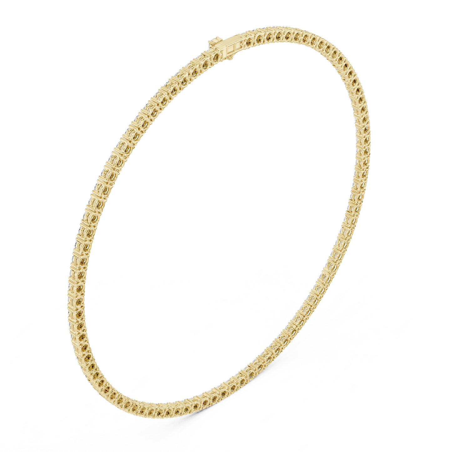 27 Carat Solid Gold Classic Round Diamond Tennis Choker Eternity Necklace