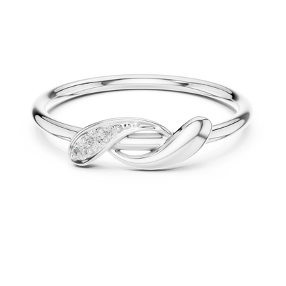 0.04 Carat Diamond Three Stone Diagonal Bypass Ring | Yellow Gold