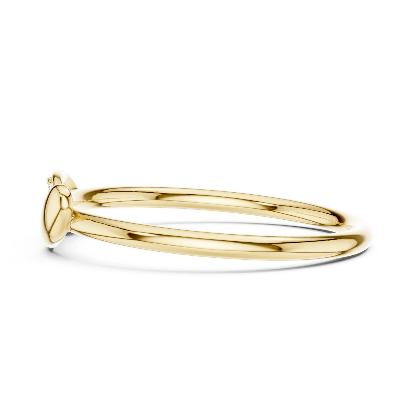 0.04 Carat Diamond Three Stone Diagonal Bypass Ring | Yellow Gold