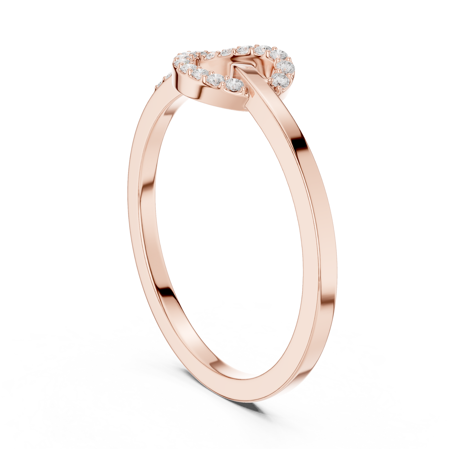 0.11 Carat Round Diamond Love Knot Ring | Yellow Gold