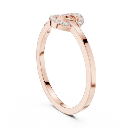 0.11 Carat Round Diamond Love Knot Ring | Yellow Gold