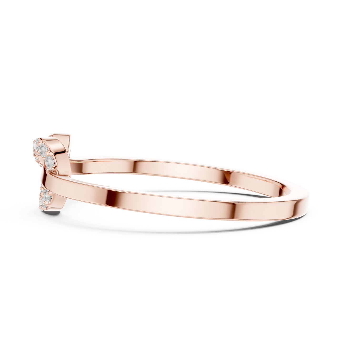 0.11 Carat Round Diamond Love Knot Ring | Yellow Gold