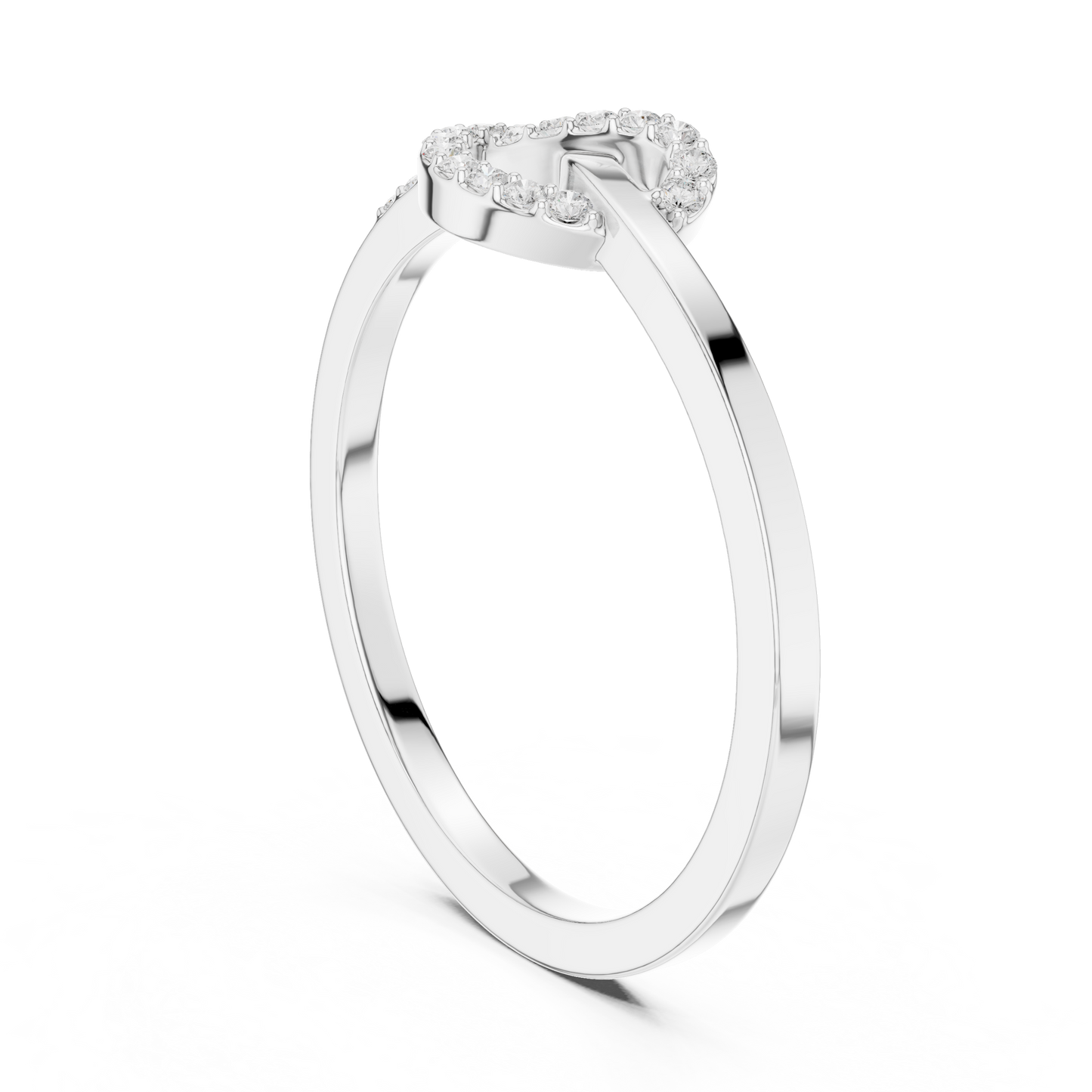 0.11 Carat Round Diamond Love Knot Ring | Yellow Gold