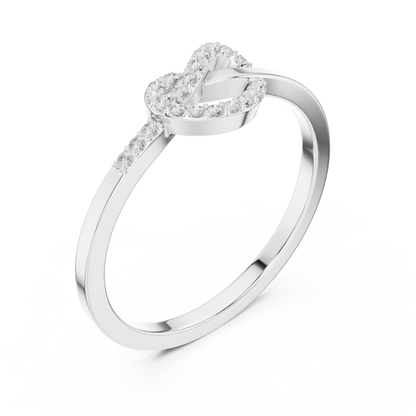 0.11 Carat Round Diamond Love Knot Ring | Yellow Gold