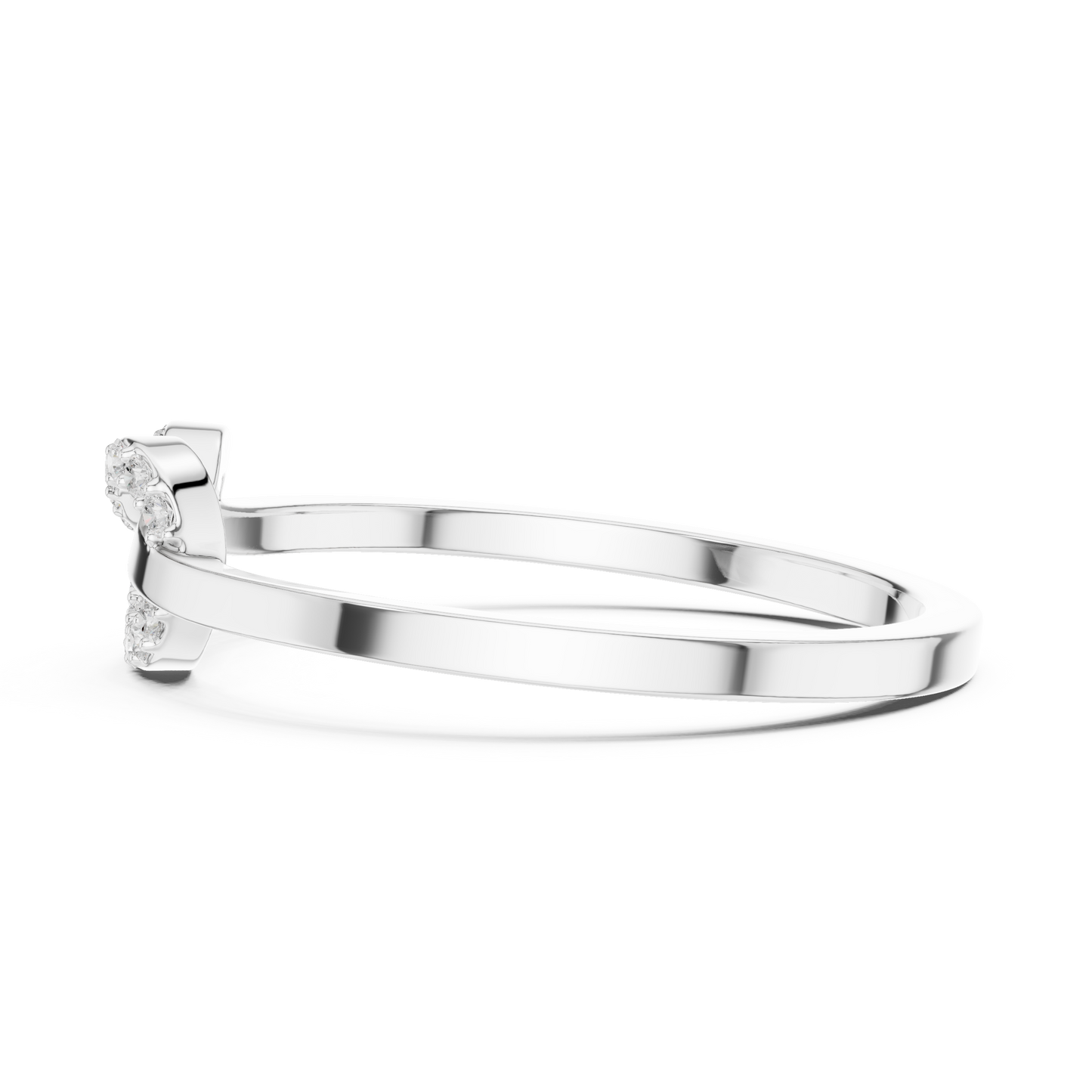 0.11 Carat Round Diamond Love Knot Ring | Yellow Gold