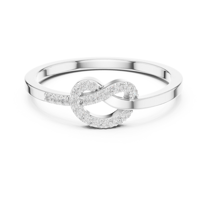 0.11 Carat Round Diamond Love Knot Ring | Yellow Gold