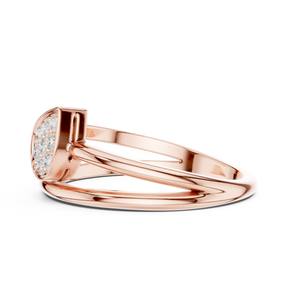 0.14 Carat Diamond Pear Cluster Double Band Ring | Yellow Gold
