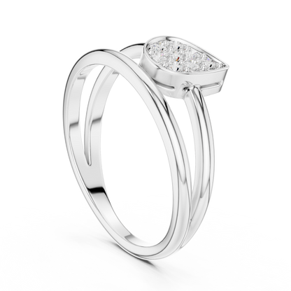 0.14 Carat Diamond Pear Cluster Double Band Ring | Yellow Gold
