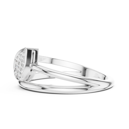 0.14 Carat Diamond Pear Cluster Double Band Ring | Yellow Gold