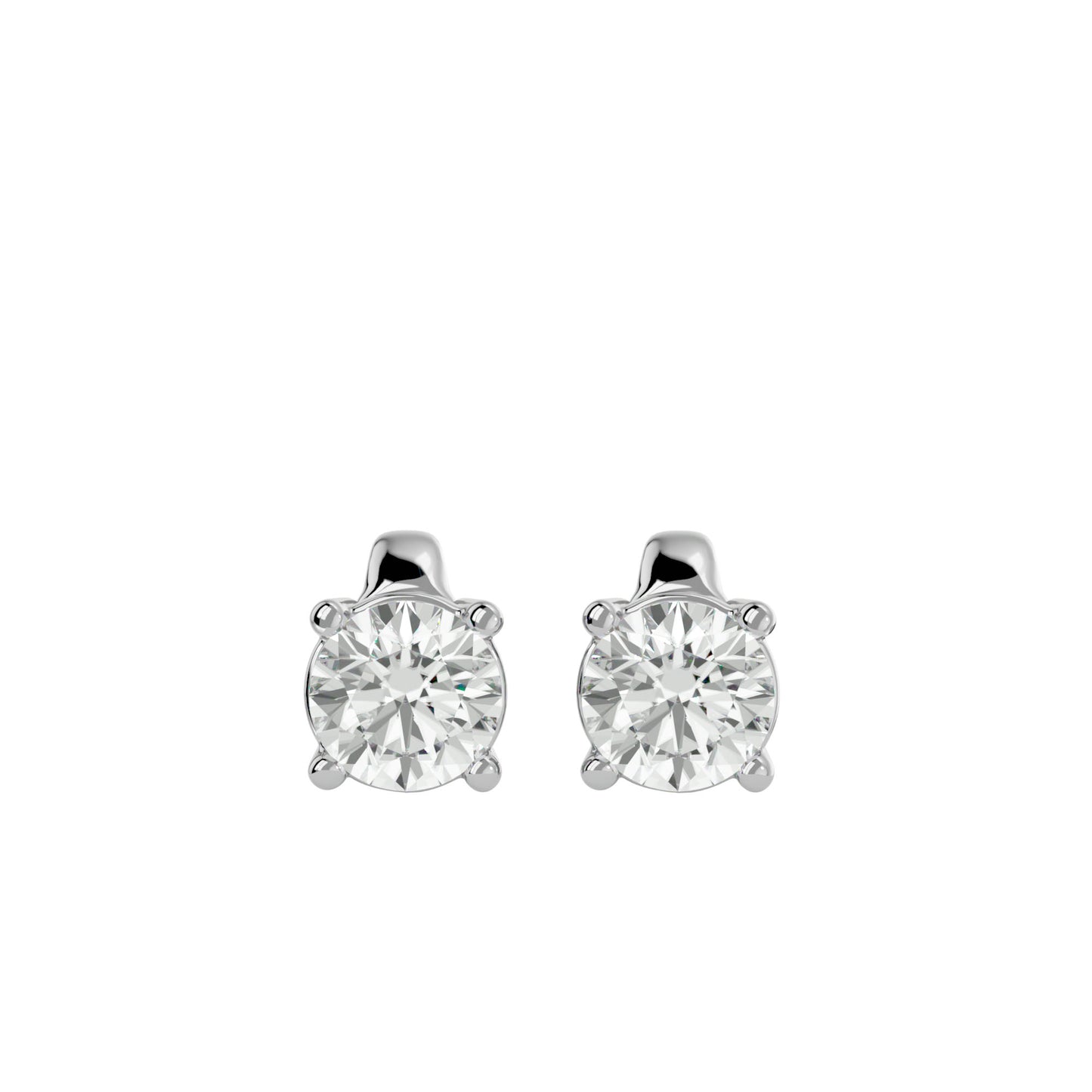 Iconique Signature Solitarie Stud Earrings In Gold - 0.94 Ct Round Brilliant Cut Diamonds