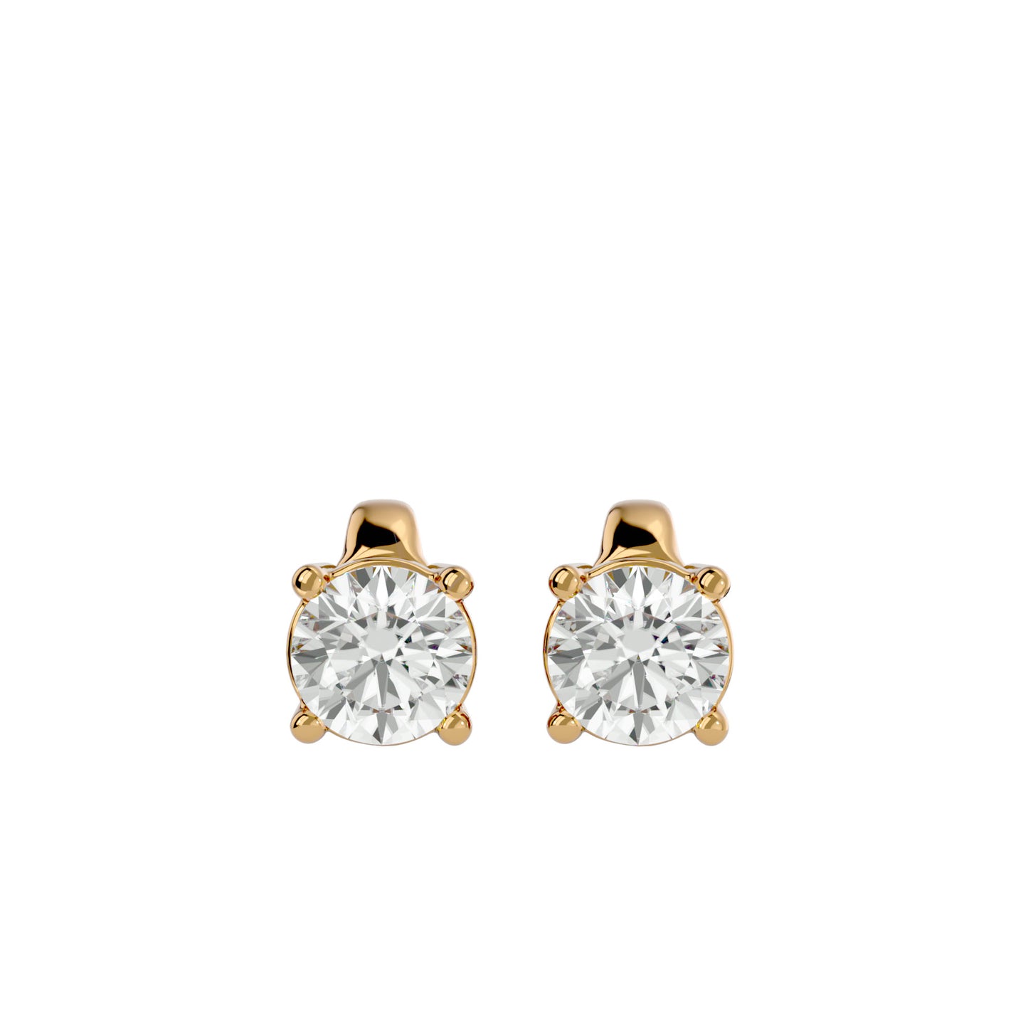 Iconique Signature Solitarie Stud Earrings In Gold - 0.94 Ct Round Brilliant Cut Diamonds