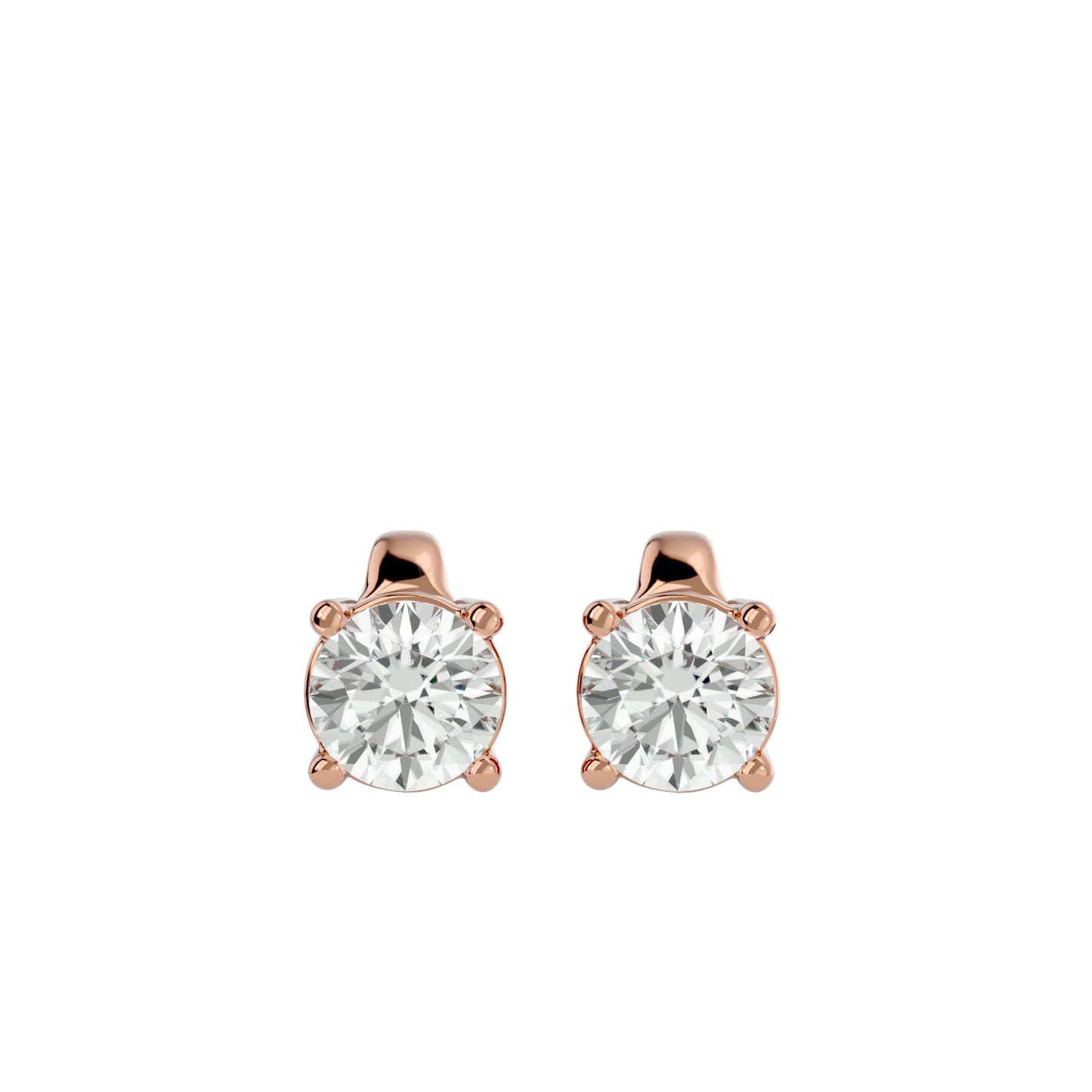 Iconique Signature Solitarie Stud Earrings In Gold - 0.94 Ct Round Brilliant Cut Diamonds