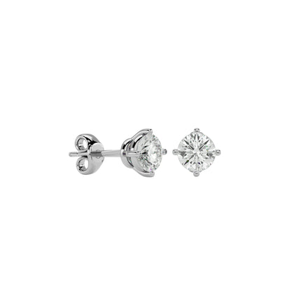 Iconique Classic Solitaire Diamond Stud Earrings In Rose Gold  -1.05 Ct Round Brilliant Cut