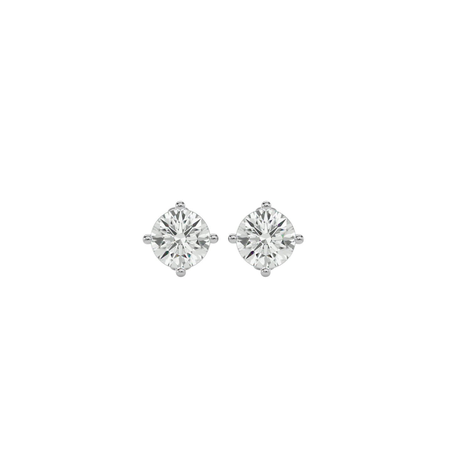 Iconique Classic Solitaire Diamond Stud Earrings In Rose Gold  -1.05 Ct Round Brilliant Cut