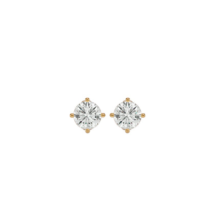 Iconique Classic Solitaire Diamond Stud Earrings In Rose Gold  -1.05 Ct Round Brilliant Cut