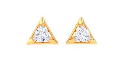 Dazzling Trangle Diamong Stud Earring in Gold - 0.38  Ct