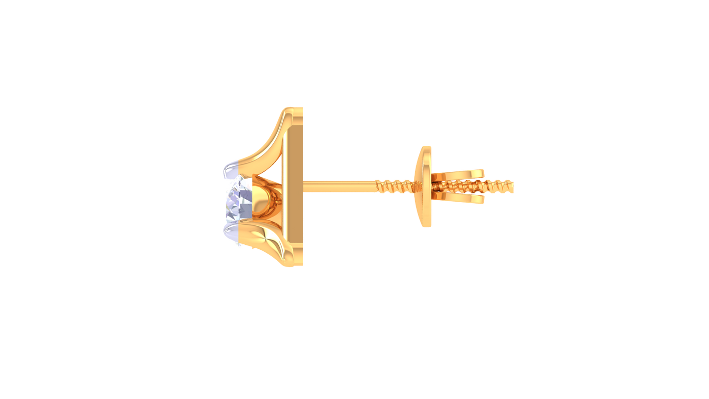 Dazzling Trangle Diamong Stud Earring in Gold - 0.38  Ct