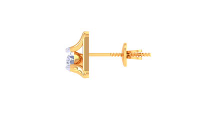 Dazzling Trangle Diamong Stud Earring in Gold - 0.38  Ct