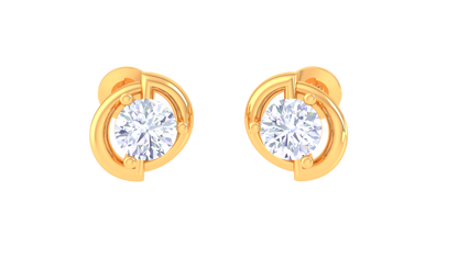 Timeless Curve 0.43 Ct Diamond Studs In Elegant Gold