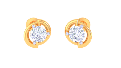 Timeless Curve 0.43 Ct Diamond Studs In Elegant Gold