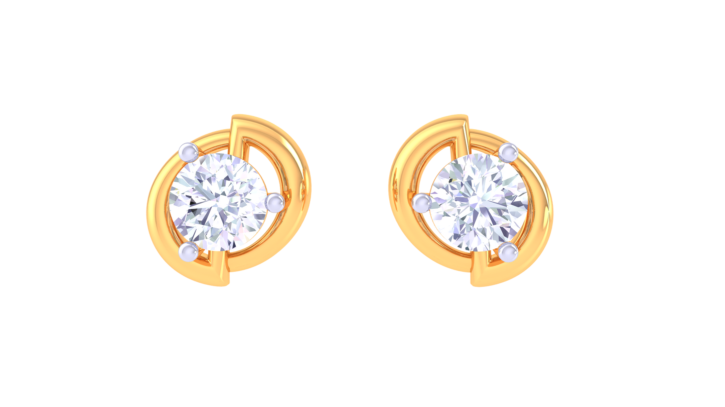 Timeless Curve 0.43 Ct Diamond Studs In Elegant Gold