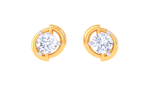 Timeless Curve 0.43 Ct Diamond Studs In Elegant Gold
