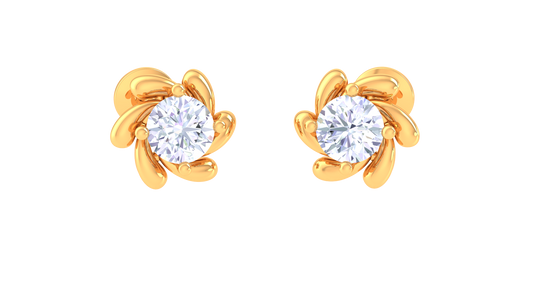 Floral Sparkle Diamond Stud Earrings - 0.41 Ct