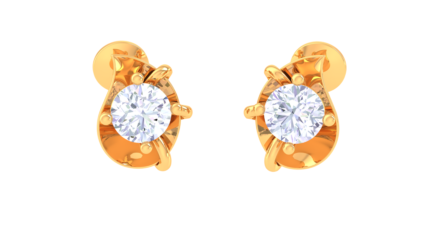 Floral Cluster Diamond stud Earrings - 0.44 Ct