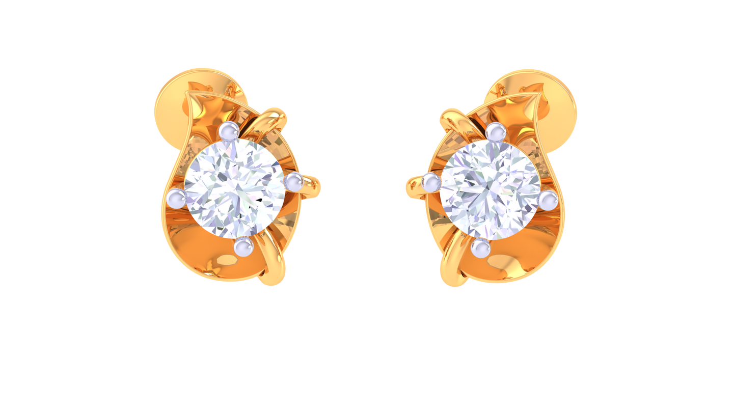 Floral Cluster Diamond stud Earrings - 0.44 Ct