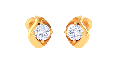 Golden Halo Diamond stud Earrings - 0.39 Ct