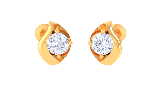 Golden Halo Diamond stud Earrings - 0.39 Ct