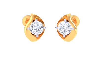 Golden Halo Diamond stud Earrings - 0.39 Ct