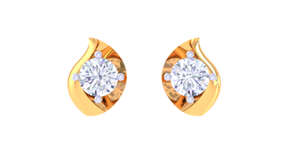 Golden Halo Diamond stud Earrings - 0.39 Ct