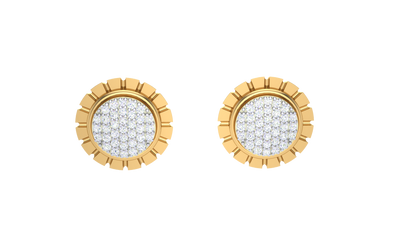 Royal Petel Stud Earrings In Gold - 0.10 Ct Dazzling Diaomnds