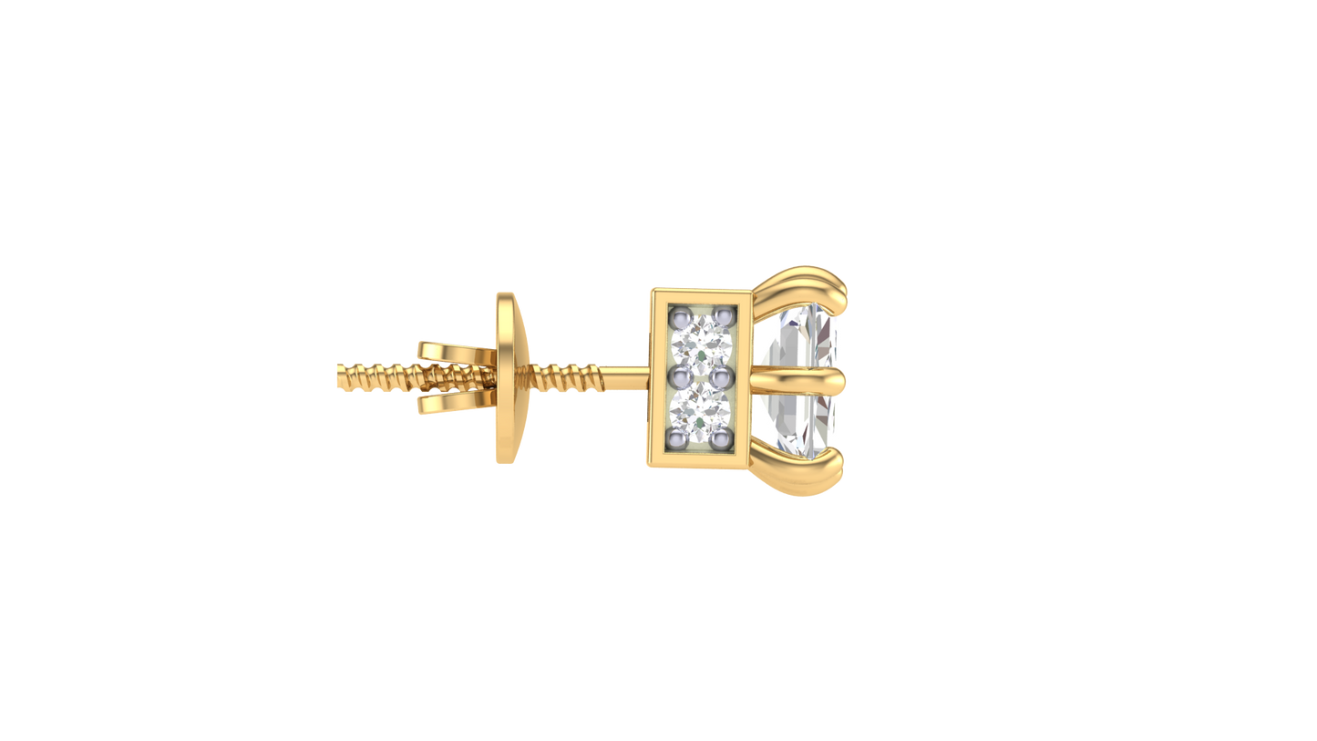 Square Halo Illusion Diamond Stud Earrings - 0.09 Ct