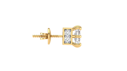 Square Halo Illusion Diamond Stud Earrings - 0.09 Ct