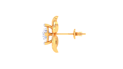 Golden Bloom 0.39 Ct Diamonds In Sculpted Petal Studs