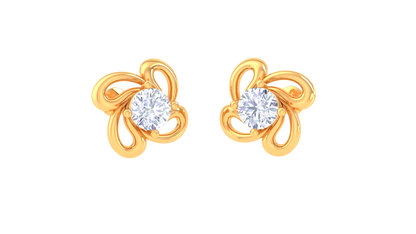 Golden Bloom 0.39 Ct Diamonds In Sculpted Petal Studs