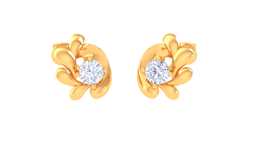 Timeless Elegance Petal Diamond Stud Earrings - 0.31 Ct