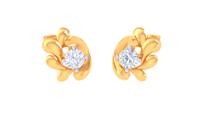 Timeless Elegance Petal Diamond Stud Earrings - 0.31 Ct
