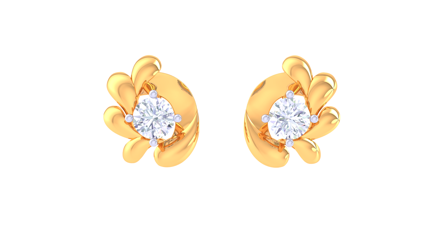 Timeless Elegance Petal Diamond Stud Earrings - 0.31 Ct