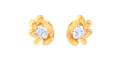 Timeless Elegance Petal Diamond Stud Earrings - 0.31 Ct