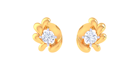 Timeless Elegance Petal Diamond Stud Earrings - 0.31 Ct