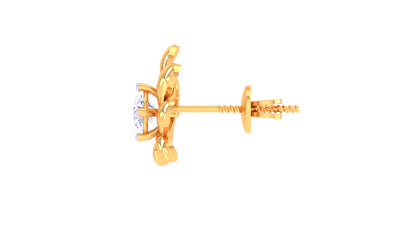 Timeless Elegance Petal Diamond Stud Earrings - 0.31 Ct