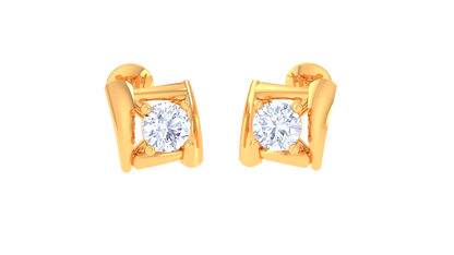 Diamond Cushion Frame Cut Box Stud Earrings - 0.35 Ct
