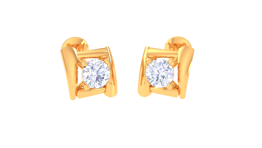 Diamond Cushion Frame Cut Box Stud Earrings - 0.35 Ct