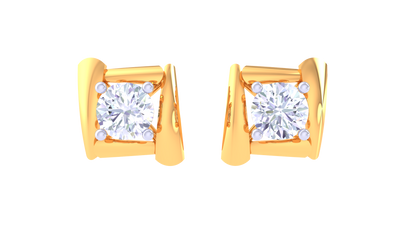 Diamond Cushion Frame Cut Box Stud Earrings - 0.35 Ct