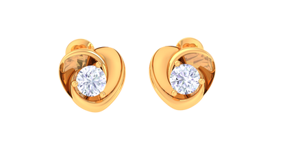 Luxuries Heart Diamond Studs In Rich Gold Finish - 0.40 Ct