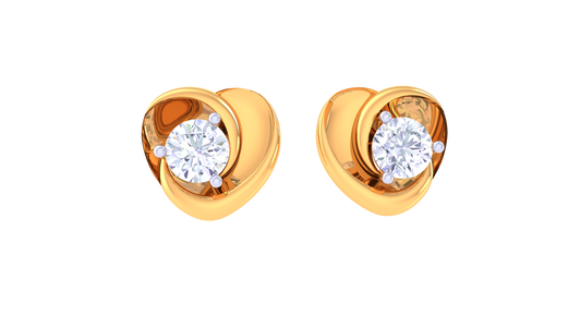 Luxuries Heart Diamond Studs In Rich Gold Finish - 0.40 Ct